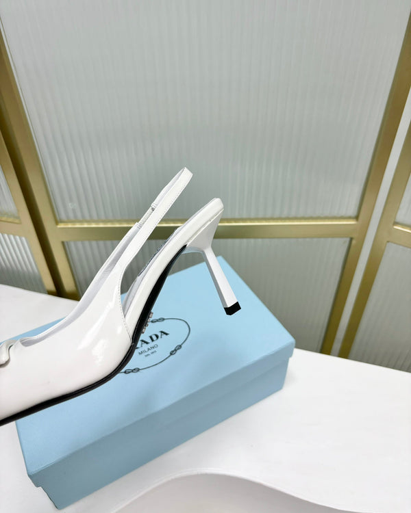 DÉCOLLETÉ SLINGBACK IN VERNICE PRA 75 BIANCO