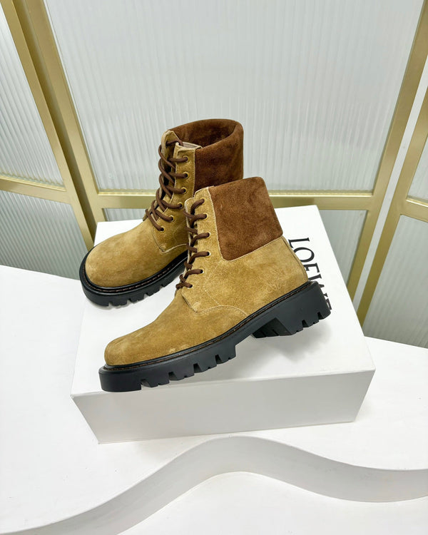 Loewe Sierra Boot Golden Brown Suede 549697