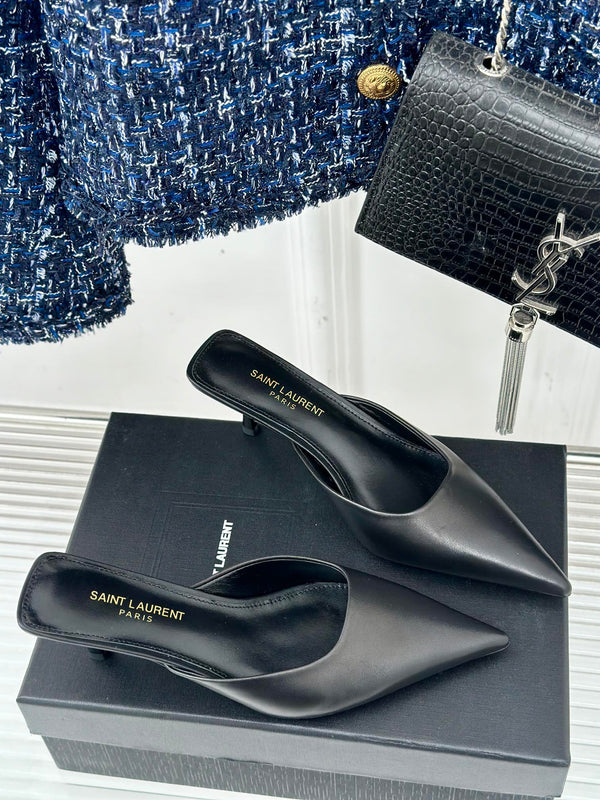 SL BARBARA MULES 55 NERO PELLE DI VITELLO