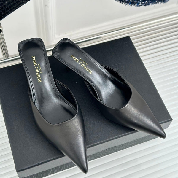SL BARBARA MULES 55 NERO PELLE DI VITELLO