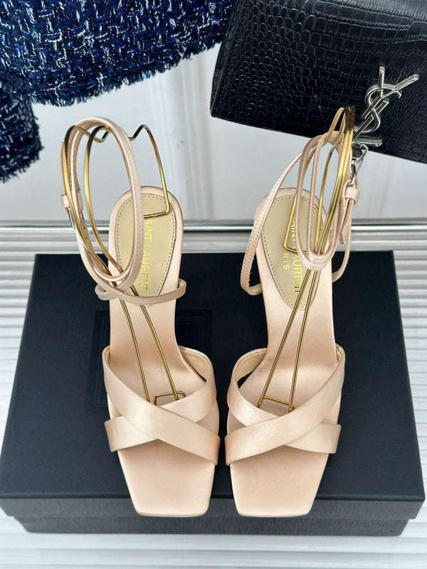 SANDALI SL CORINNE BEIGE IN CREPE DI RASO
