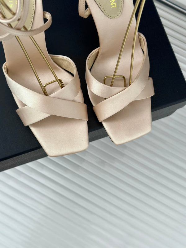 SANDALI SL CORINNE BEIGE IN CREPE DI RASO
