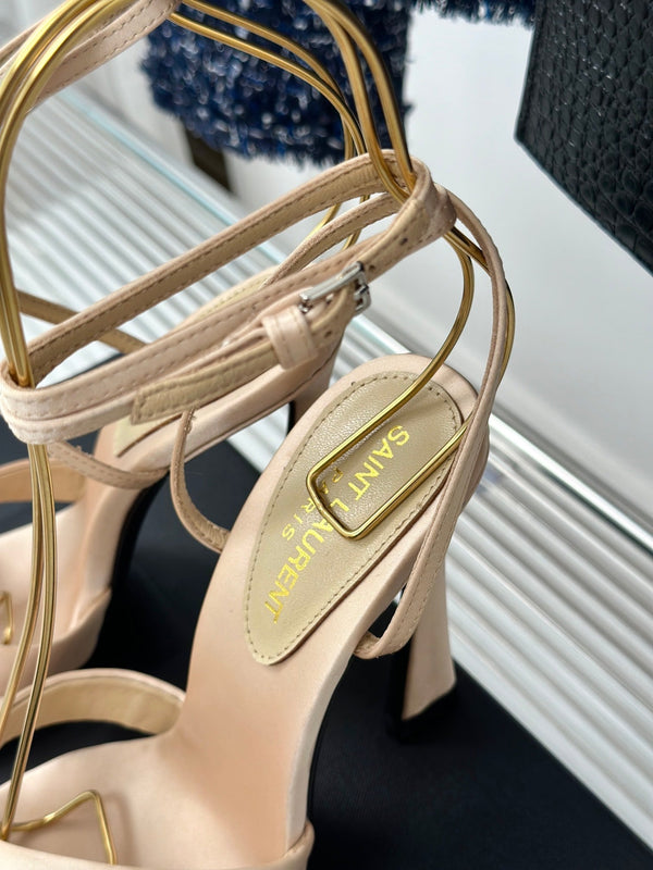 SANDALI SL CORINNE BEIGE IN CREPE DI RASO