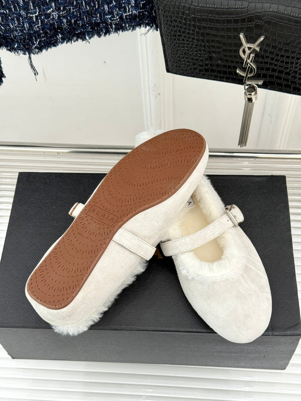 Alaia 25WF Mary Jane white suede wool 472221