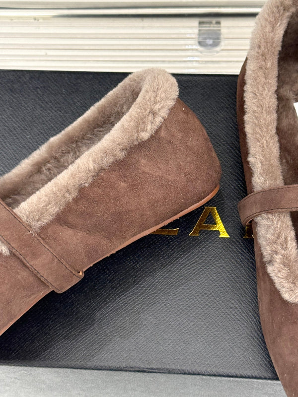 Alaia 25WF Mary Jane chocolate brown suede wool 472224