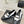 Mocassins à double boucle C en cuir de veau noir et blanc CC 25s 557705