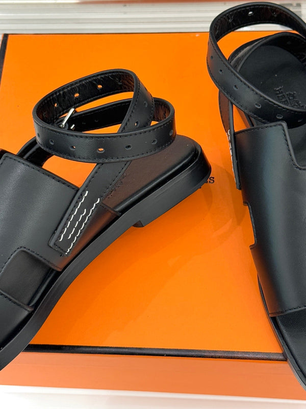HM Maya Sandale en cuir noir 642791