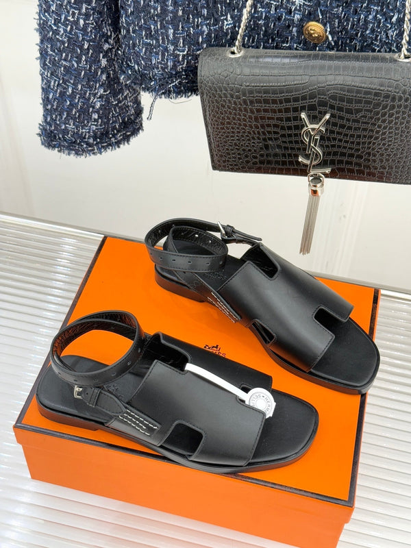 HM Maya Sandale en cuir noir 642791