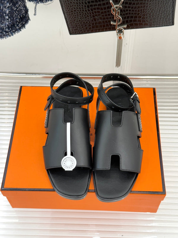 HM Maya Sandale en cuir noir 642791