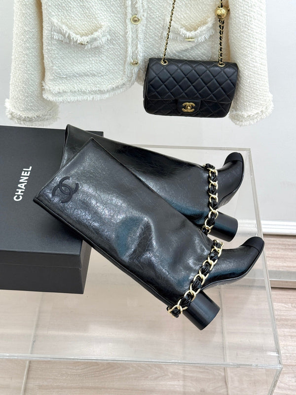 CC 26K Trousers Boot Black Crumpled Leather 904746