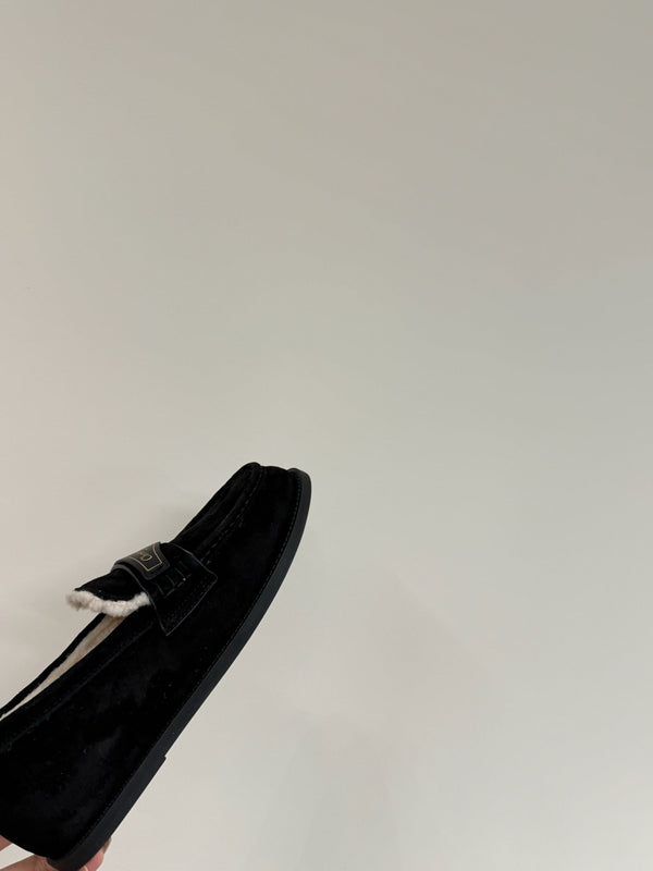 CD Loafers In Black Suede And Fleece Lining 109293