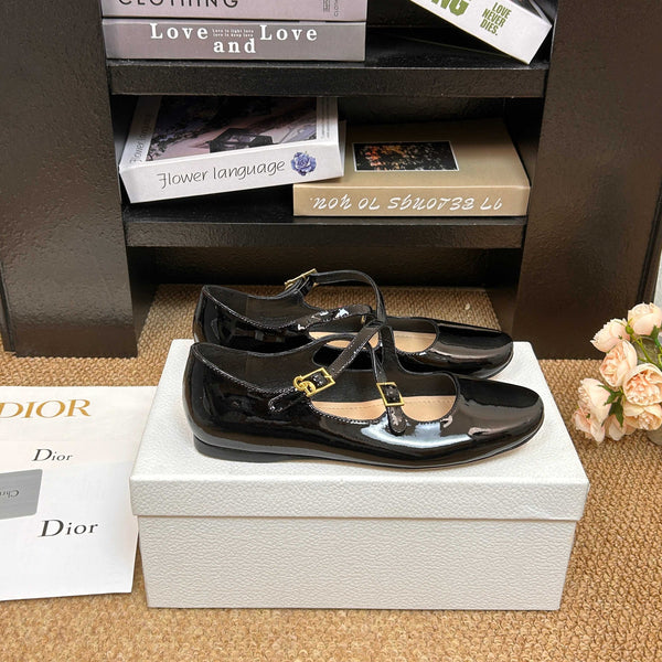 CD 26s Mary Jane Flats Patent Calfskin 157545