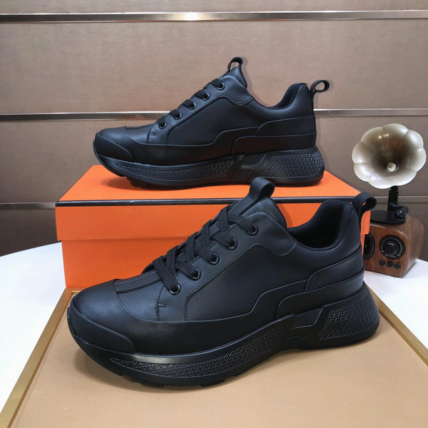 HM Men's Sneaker Full Black Cowhide 548106