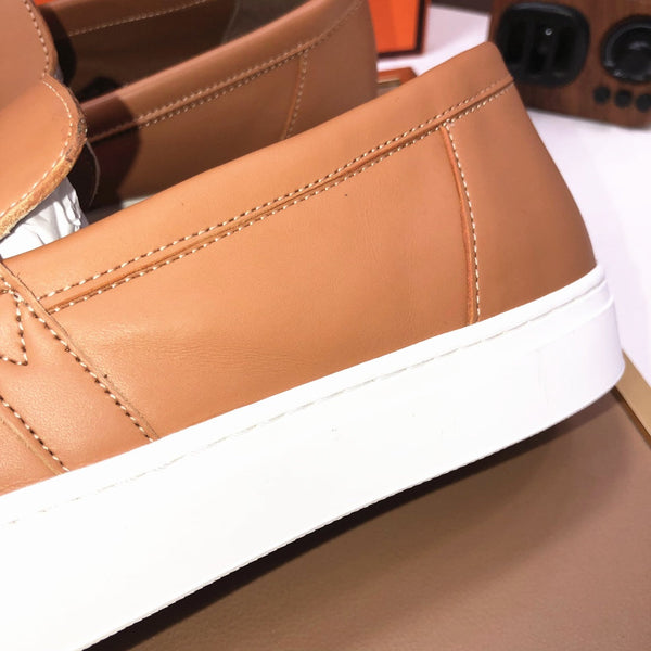 Mocassini slip-on da uomo HM Game in pelle di vacchetta marrone 473159