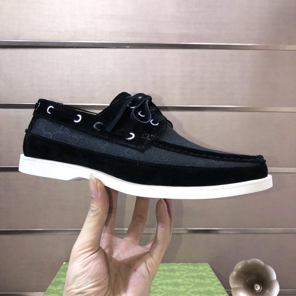 GG Men's Lace Up Loafer Black Suede 507998