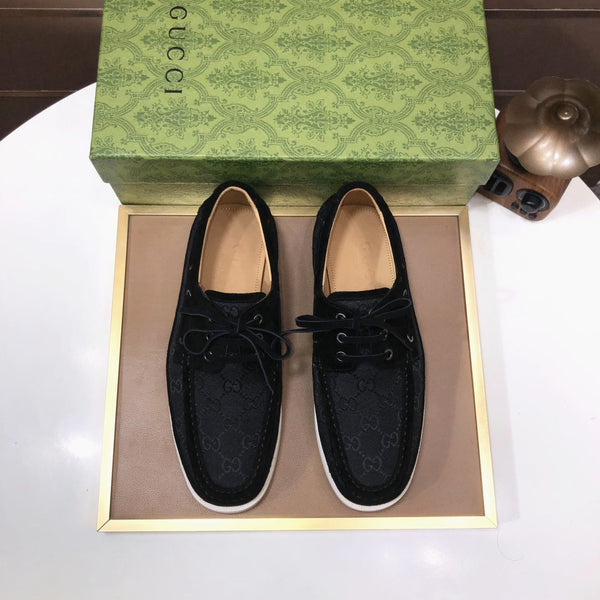 GG Men's Lace Up Loafer Black Suede 507998