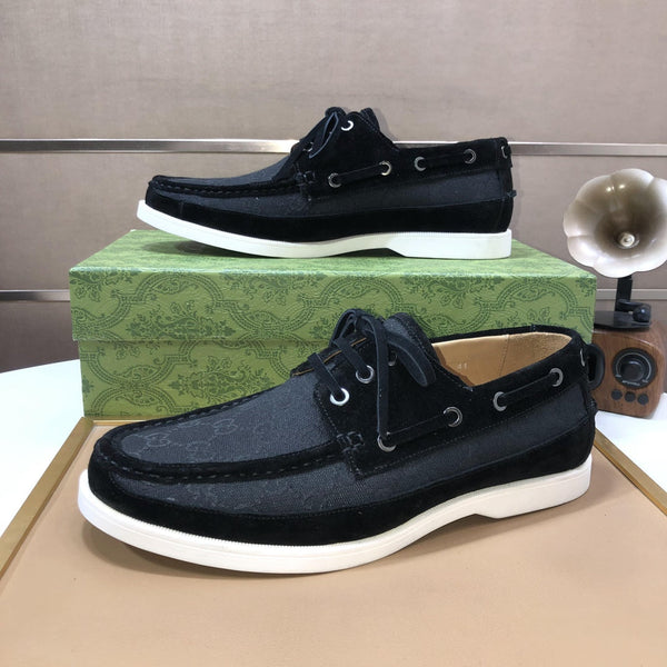 GG Men's Lace Up Loafer Black Suede 507998