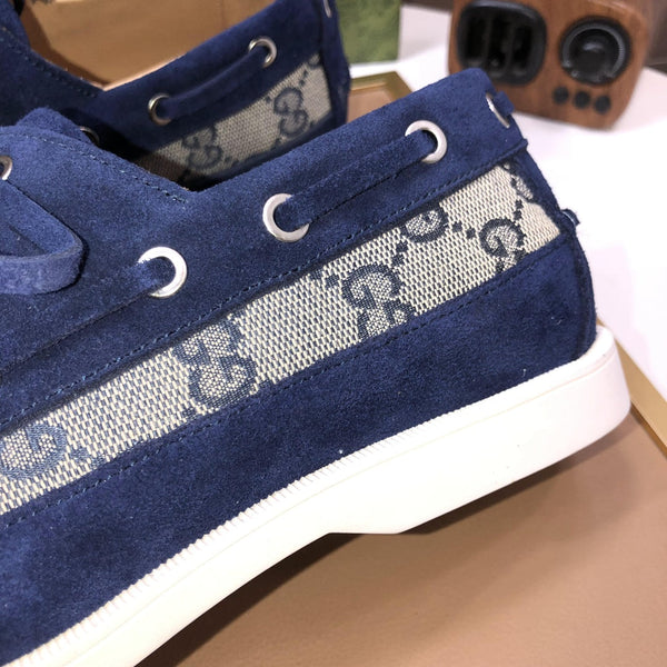 GG Men's Lace Up Loafer Blue Suede 508001