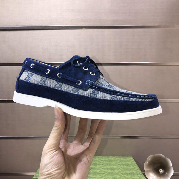GG Men's Lace Up Loafer Blue Suede 508001
