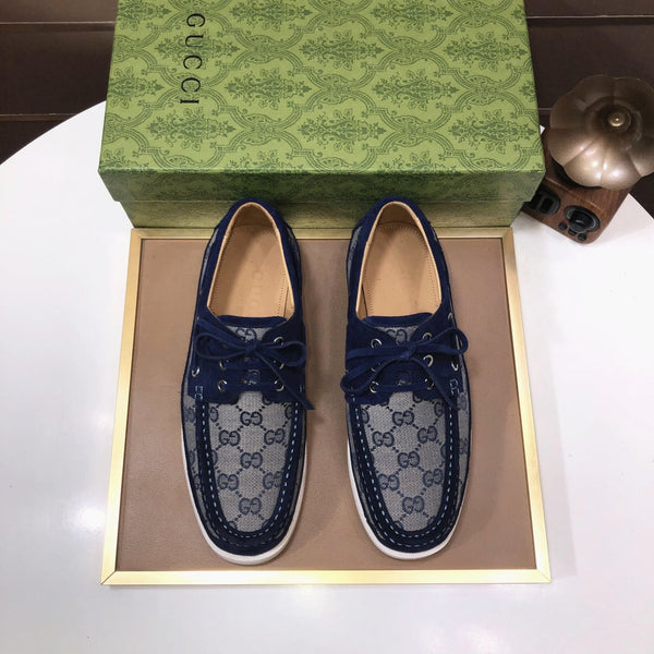 GG Men's Lace Up Loafer Blue Suede 508001