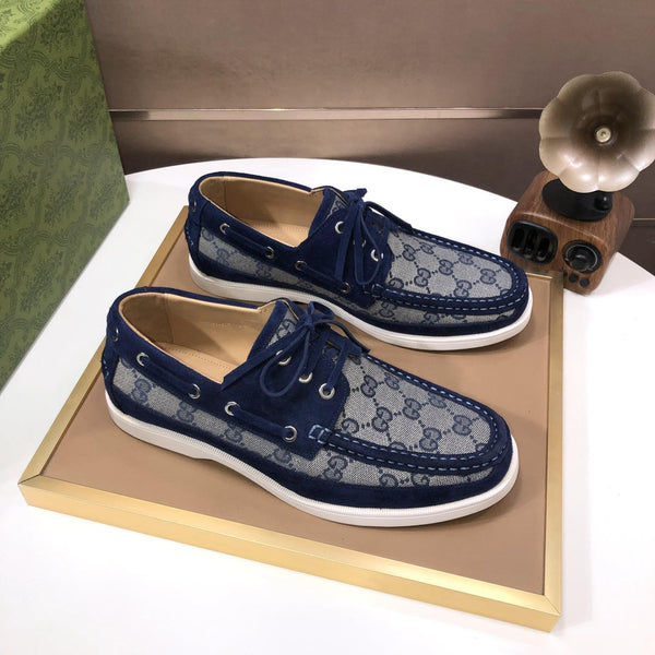 GG Men's Lace Up Loafer Blue Suede 508001