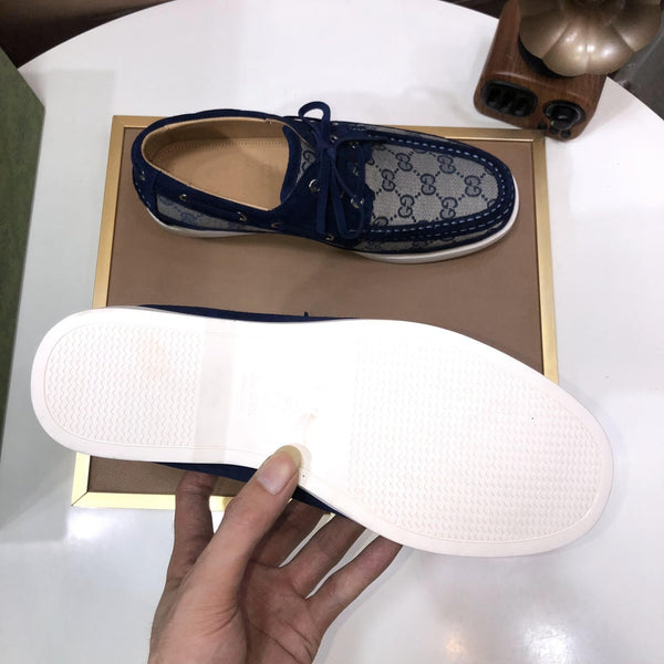 GG Men's Lace Up Loafer Blue Suede 508001