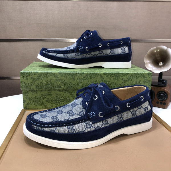 GG Men's Lace Up Loafer Blue Suede 508001