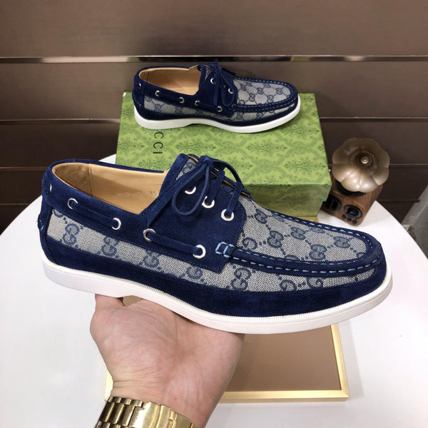 GG Men's Lace Up Loafer Blue Suede 508001