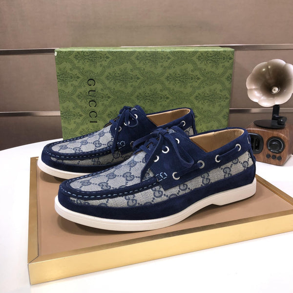 GG Men's Lace Up Loafer Blue Suede 508001