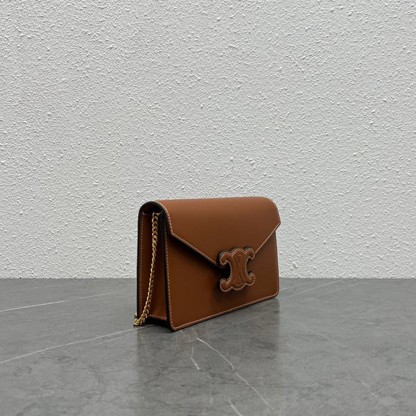 Celine WOC Triomphe Brown Cowhide
