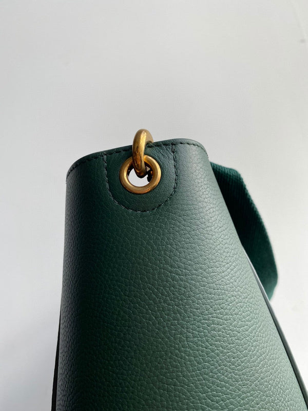 BORSA SANGLE SEAU SECCHIELLO 33 VERDE FORESTA IN VITELLO