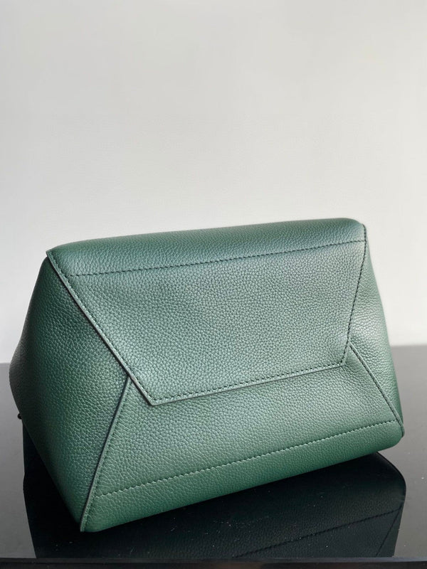 BORSA SANGLE SEAU SECCHIELLO 33 VERDE FORESTA IN VITELLO