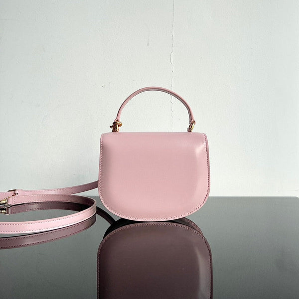 Borsa a mano TRIOMPHE 15 in pelle di vitello rosa pastello