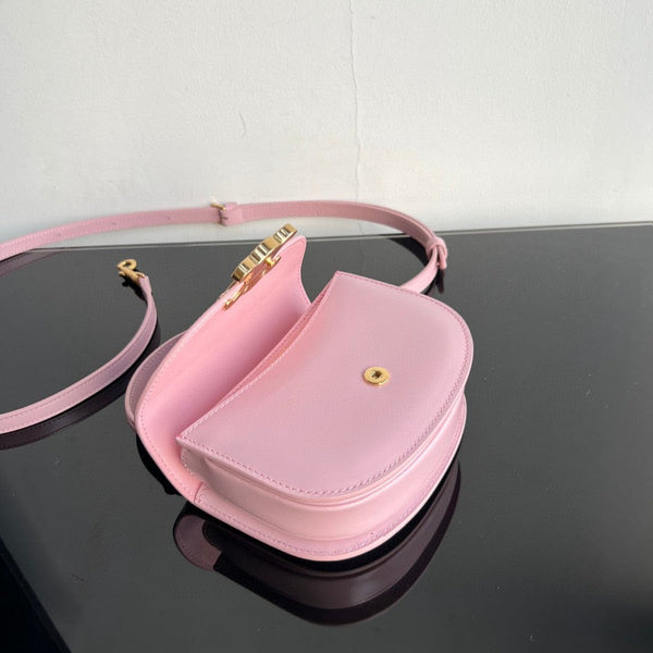 Borsa a mano TRIOMPHE 15 in pelle di vitello rosa pastello