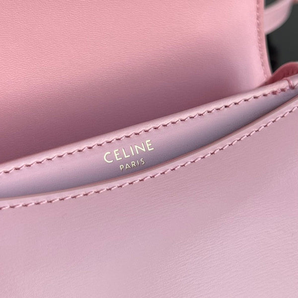 Borsa a mano TRIOMPHE 15 in pelle di vitello rosa pastello