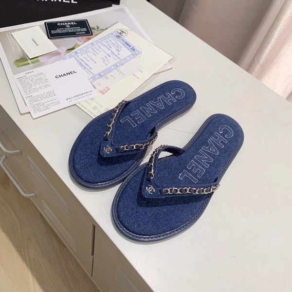 CC Chaîne Maillon String Plat Jean Bleu Foncé 696738