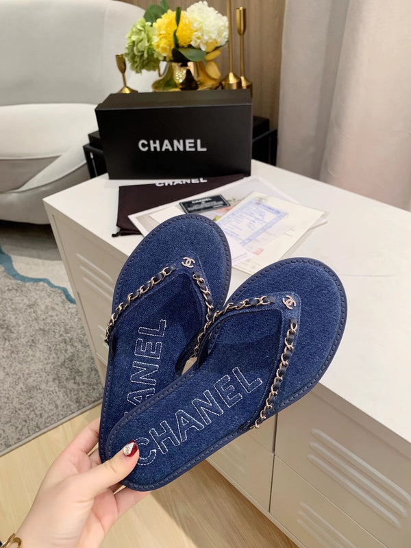 CC Chaîne Maillon String Plat Jean Bleu Foncé 696738