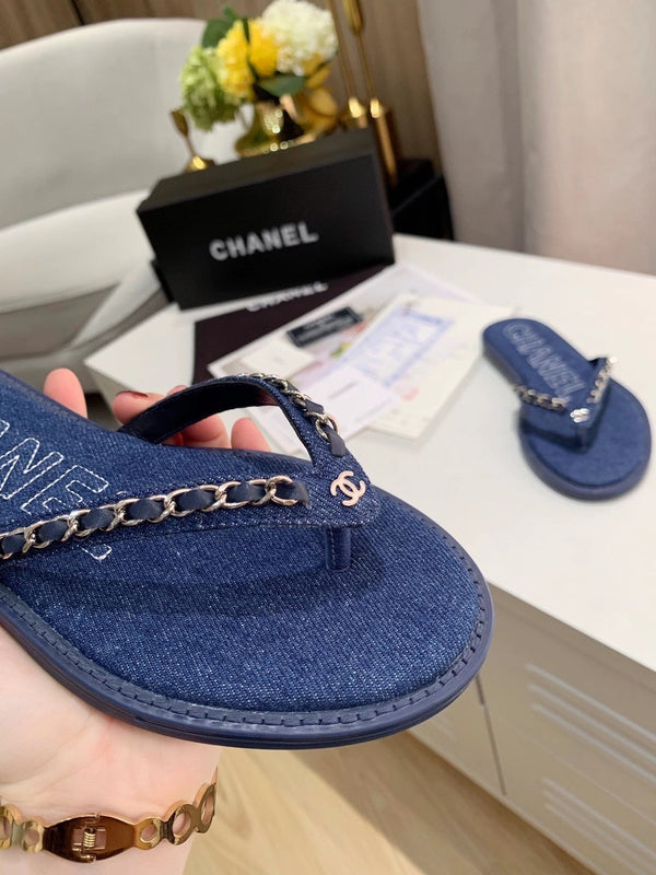 CC Chaîne Maillon String Plat Jean Bleu Foncé 696738