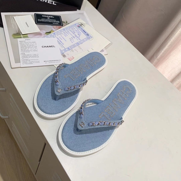Chaîne CC string plat en jean bleu 696739