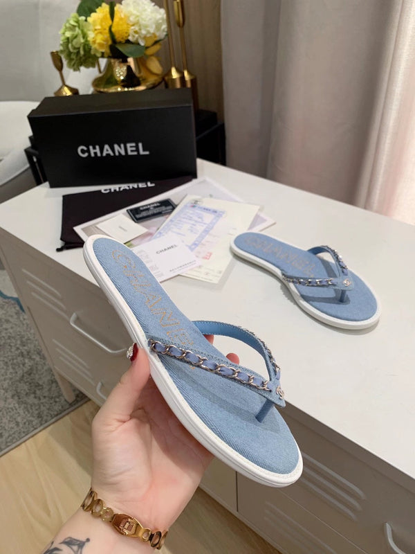 Chaîne CC string plat en jean bleu 696739