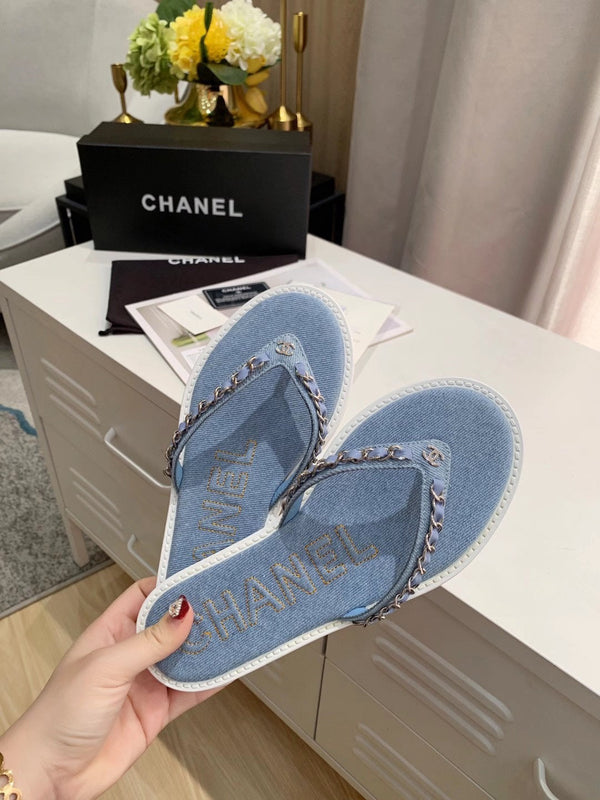 Chaîne CC string plat en jean bleu 696739