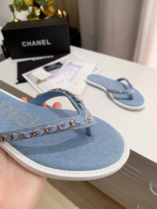 Chaîne CC string plat en jean bleu 696739