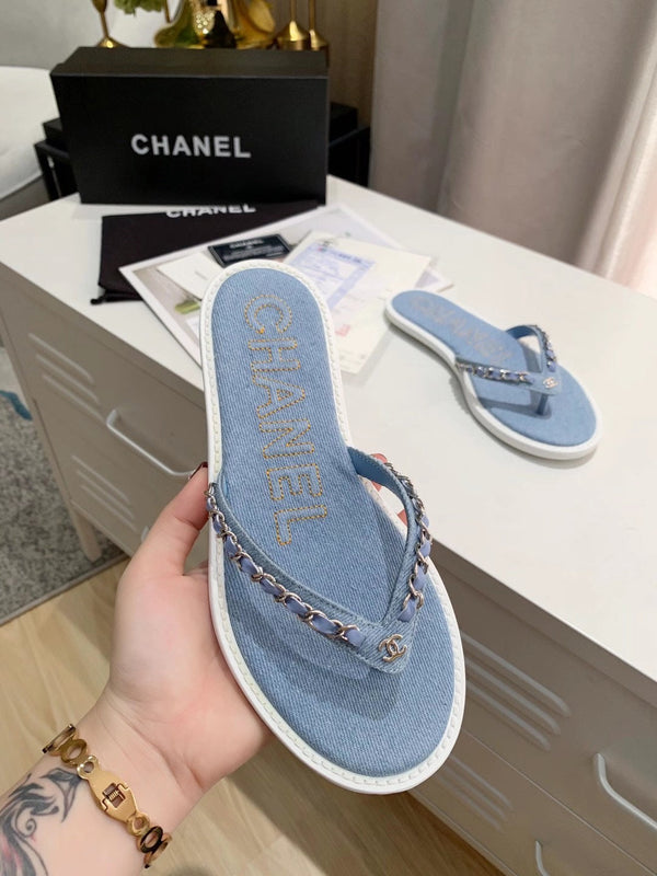 Chaîne CC string plat en jean bleu 696739