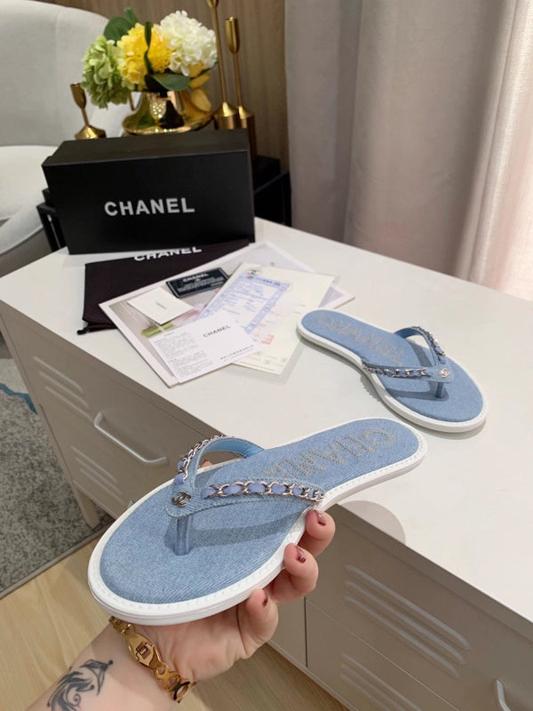 Chaîne CC string plat en jean bleu 696739