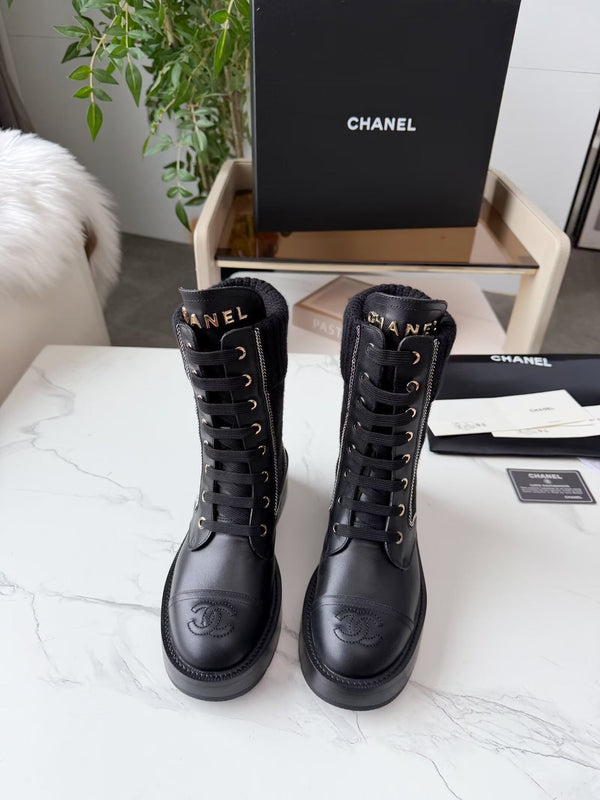 CC 26s Bottine cuir noir laine