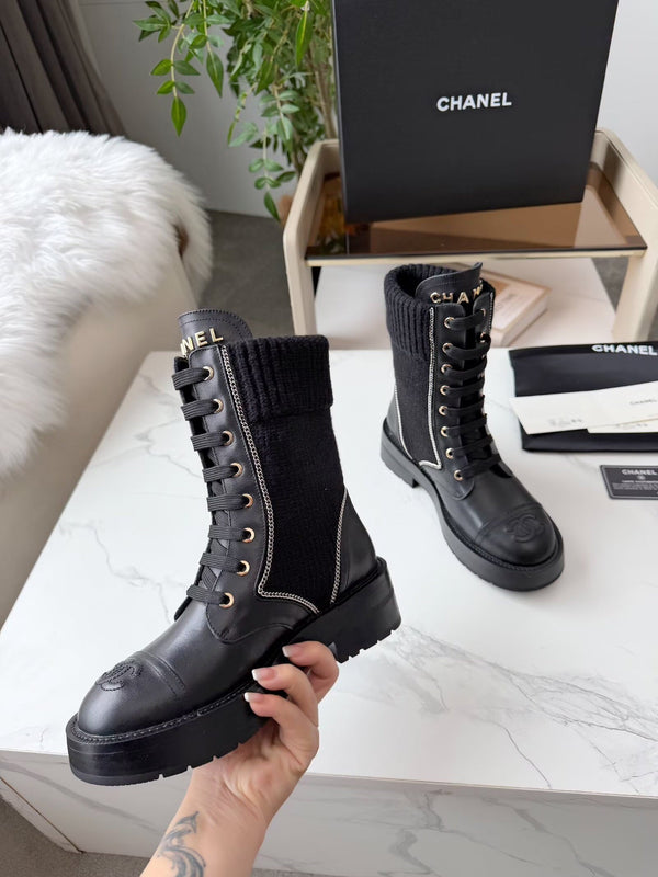 CC 26s Bottine cuir noir laine