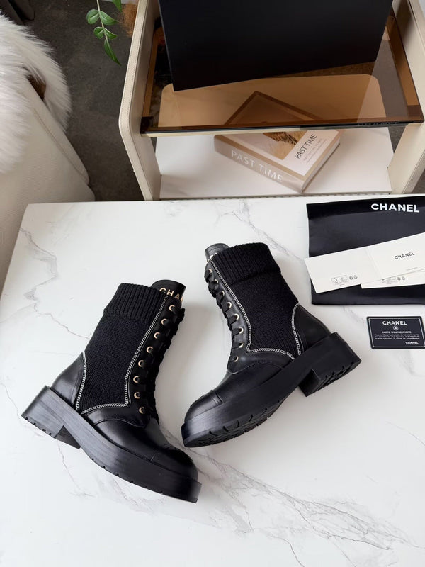 CC 26s Bottine cuir noir laine