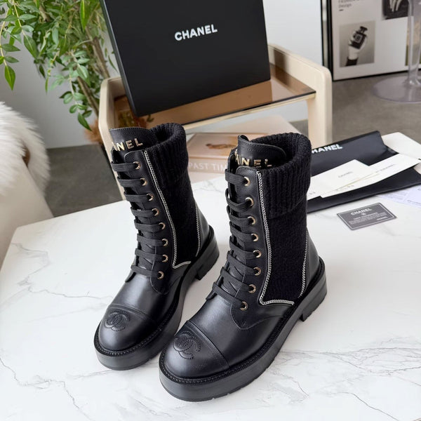 CC 26s Bottine cuir noir laine