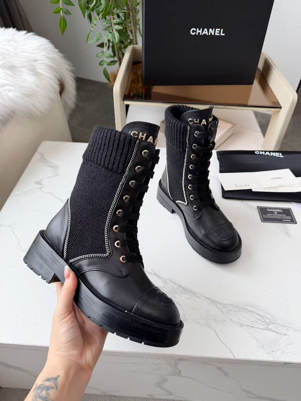 CC 26s Bottine cuir noir laine