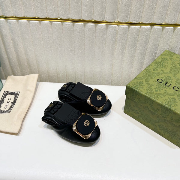 GG BALLET SUPER SLIM IN PELLE DI AGNELLO NERA